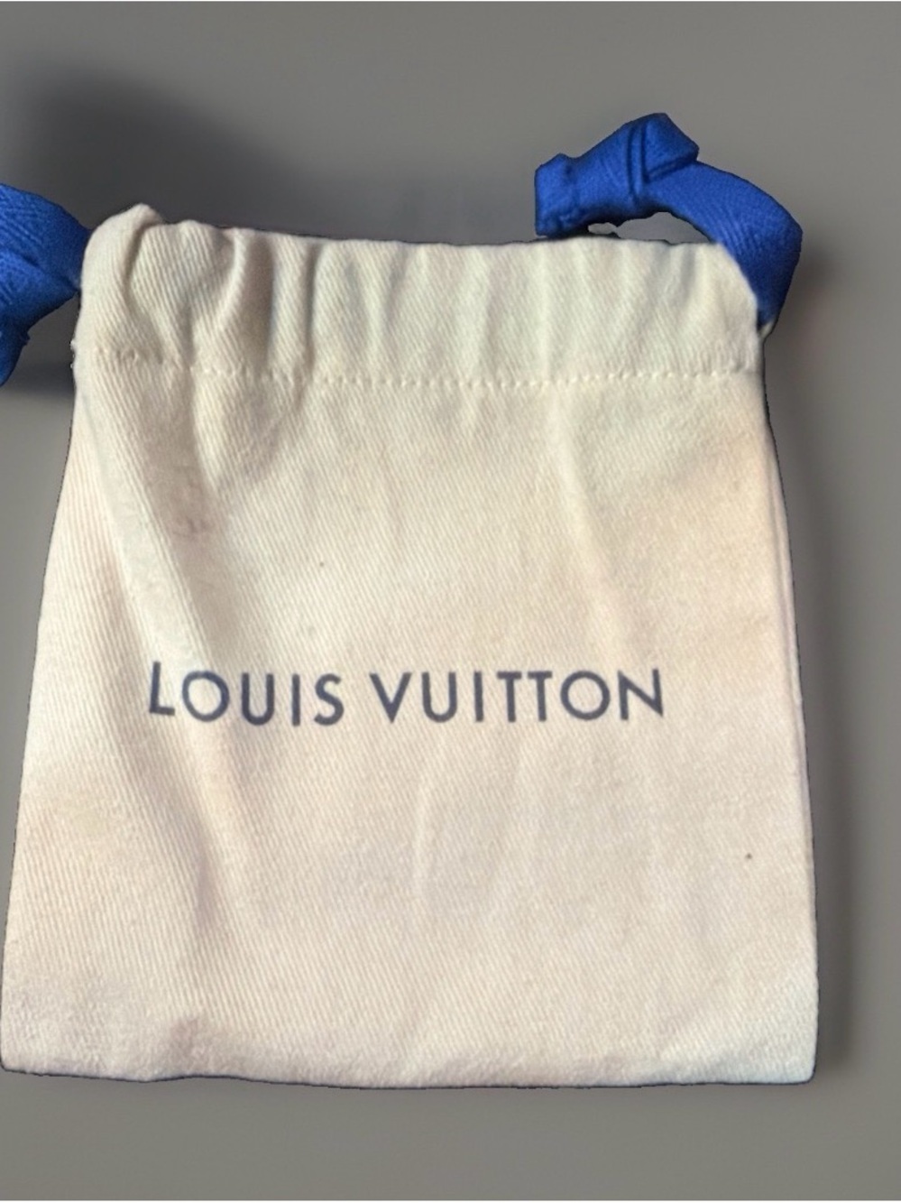 Authentic Louis Vuitton Mini Blue Ribbon Drawstring Dustbag Dust Bag